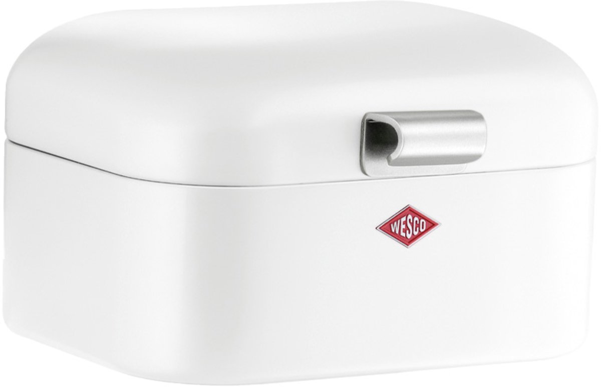 WESCO Mini Grandy Broodtrommel | 2 Liter - Maat S | Metaal - Wit | Brooddoos