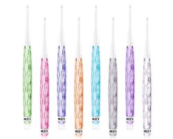 Omslag van 8-delige haaknaaldenset - haaknaaldenset met rechte schacht - antislip haaknaaldgreep - ergonomische breinaalden