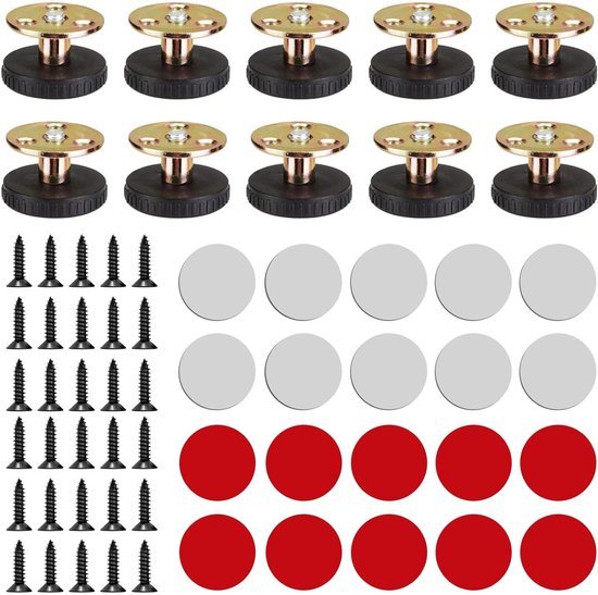 Heavy Duty Leveler poten, set van 4 zware meubelniveaus, stalen stelpoten met borgmoeren, verstelbare meubelnivellers voor kasten, werkbank, tafel, rekken, meubelpoten
