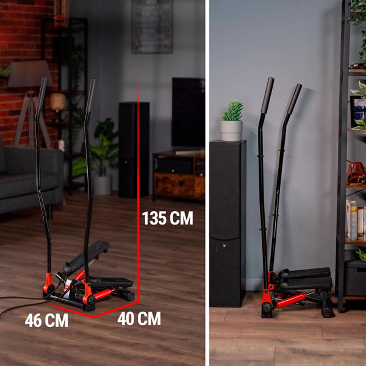 Hop-Sport Stepper HS-045S Slim avec poignées Nordic Walking, Extenseurs, Résistance réglable