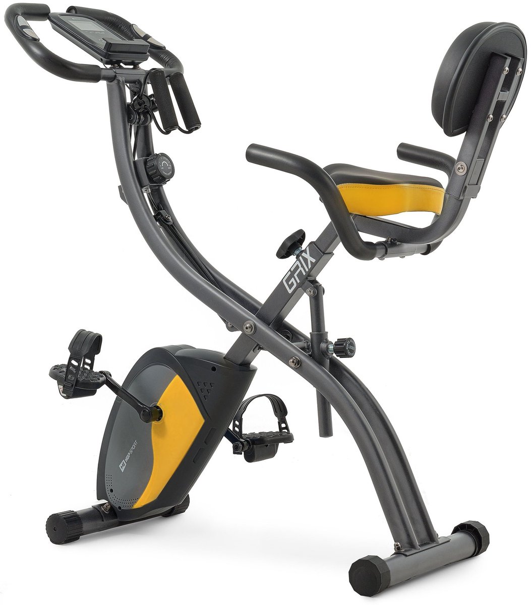 Bol.com Hop-Sport HS-3010X Grix – X-Bike – Opvouwbaar 3-in-1 – Rugleuning – Hartslagmeter aanbieding