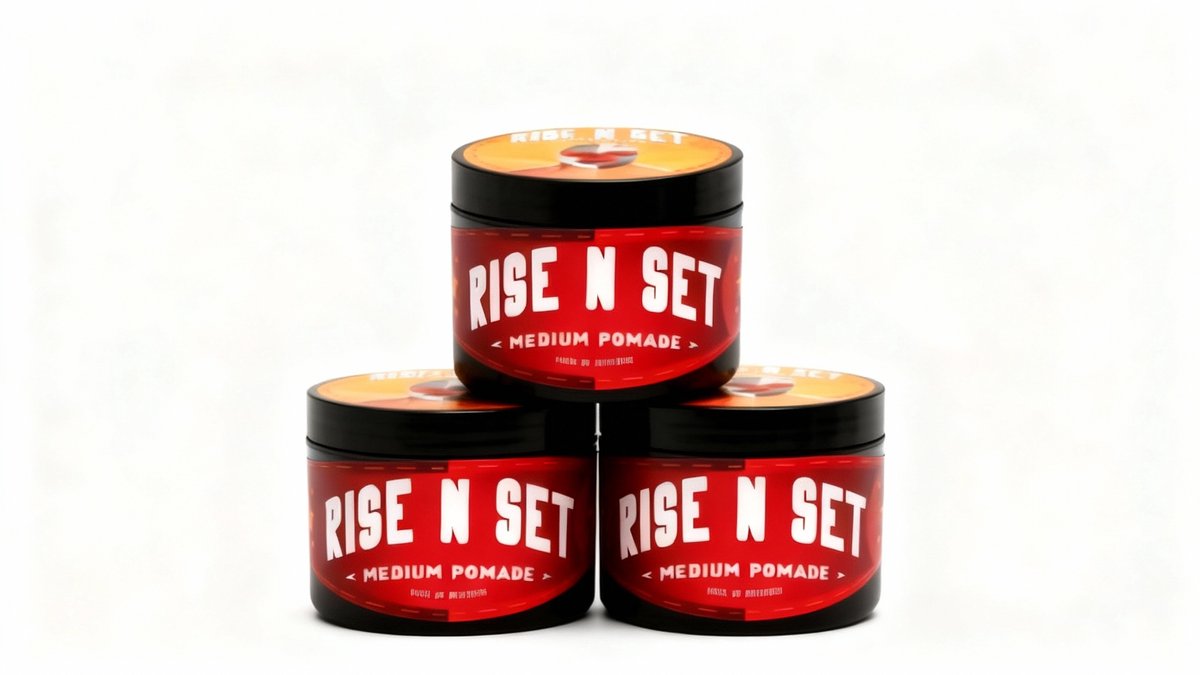 Rise n Set Pomade - Haarwax Voor Mannen - Natuurlijke Glans - Medium Hold - Elk Haartype - Voordeelbundel - 3x100ml (300ml)