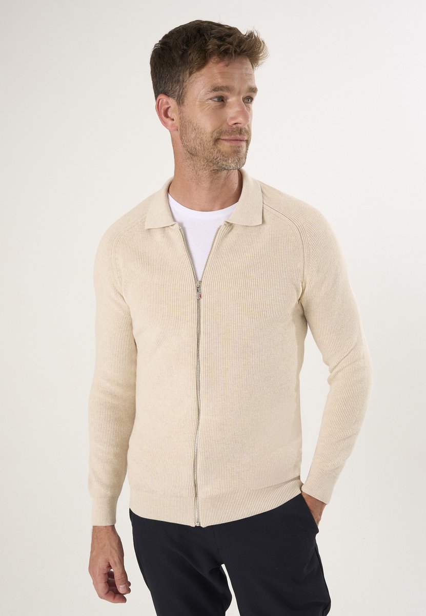 Felix Hardy Vest Met Rits - Cardigan - 100% Katoen Heren Beige - M