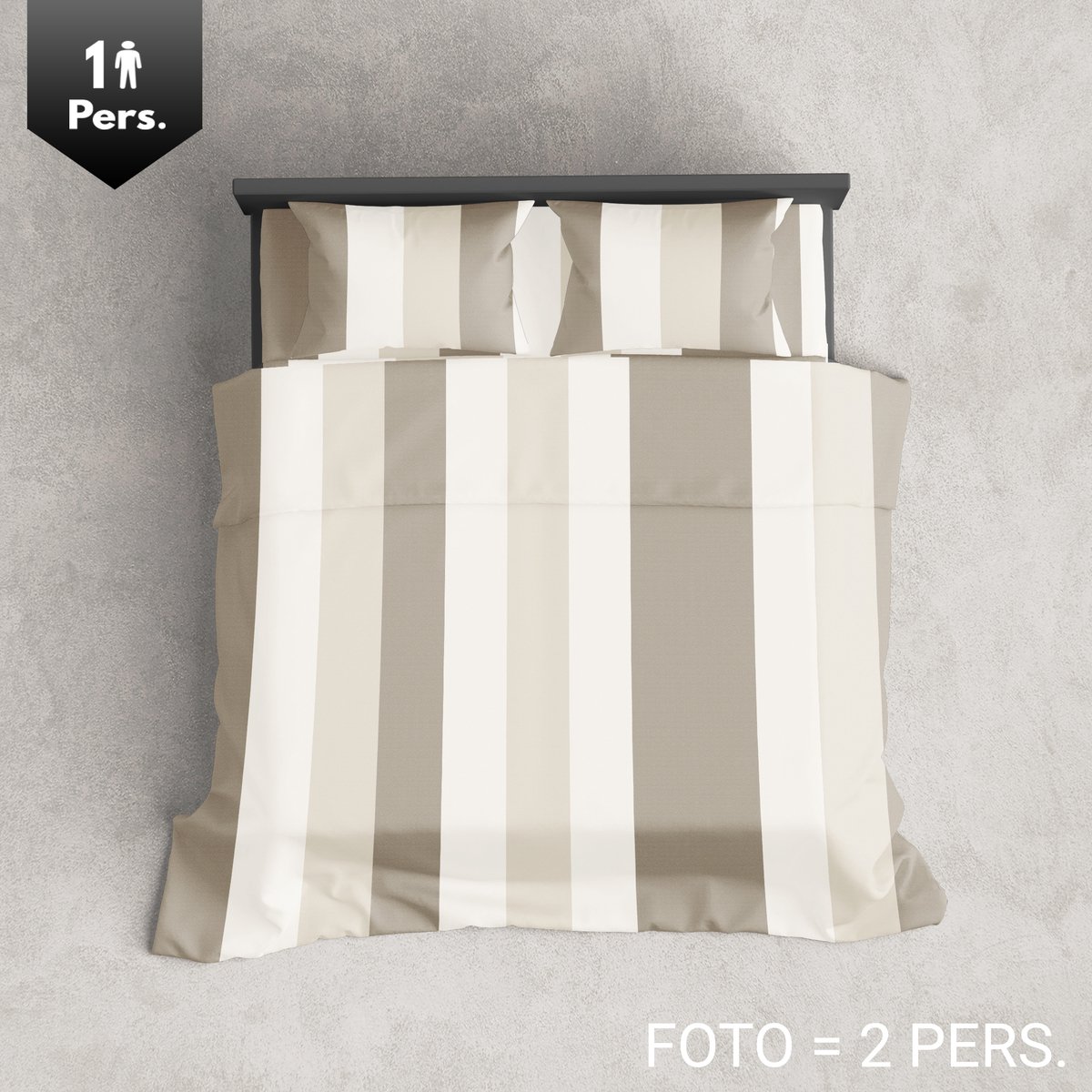 Lakenset - Flanel - Winter - 1 persoon - Onderlaken met Bovenlaken - Lines Beige