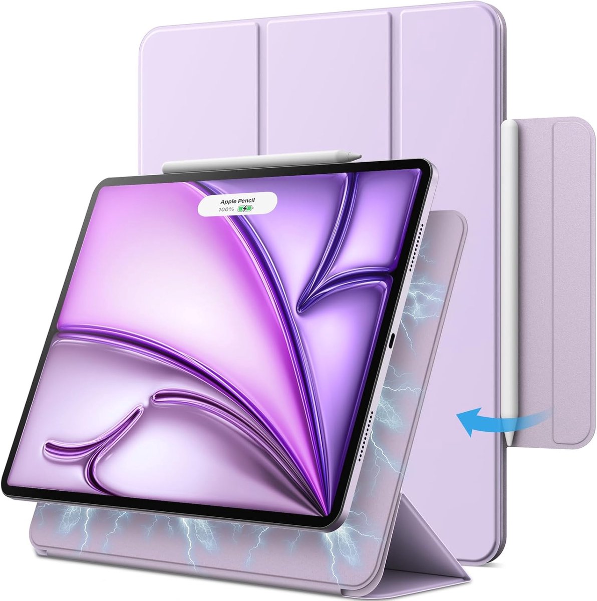 Zandarix Geschikt voor Apple iPad Air 11 inch M4/M3/M2 2026/2025/2024 - Magnetische Hoes - Automatische Slaap/Waak Functie - Magnetische Bevestiging - Slank Tablethoes - Paars