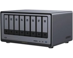 UGREEN NASync DXP8800 Plus – 8-bay NAS-systeem – Intel Core i5-1235U – 8GB DDR5 – 2,5 GbE – USB 3.2 – UGOS Pro – Zwart