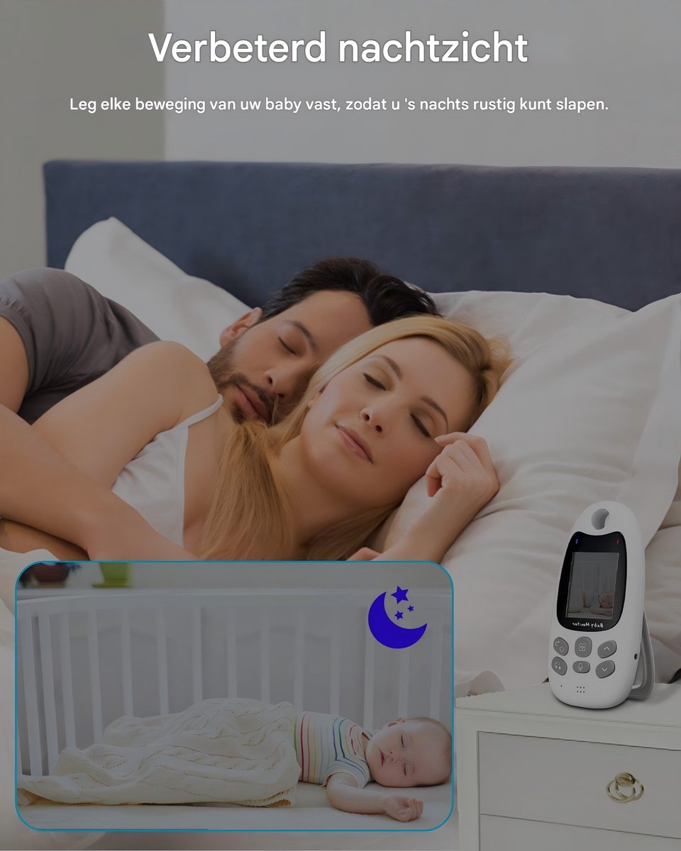 Draadloze Baby Monitor - Babyfoon met HD Camera - 2 inch LCD-scherm (176x220 pixels)-Babyfoon met camera zonder wifi thumbnail 5