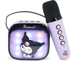Kuromi - karaoke set voor kinderen - draadloze microfoon en speaker - met lichteffecten - stemvervorming