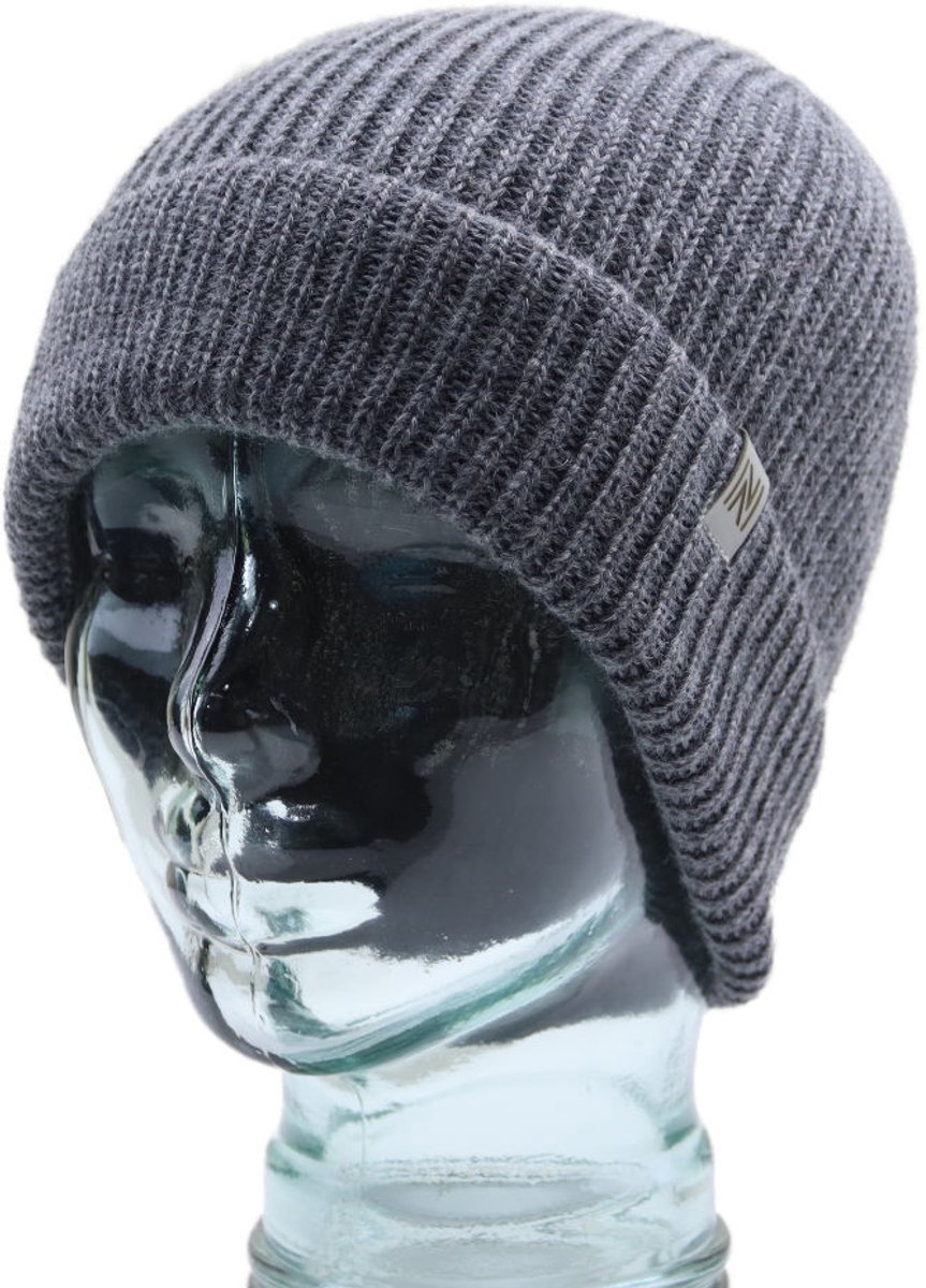 Norfolk - 70% Merino wol Muts - Premium Gebreide Muts - Wintersport Muts - Warme Mutsen - Wintermuts - Grijs - One Size - Norwick