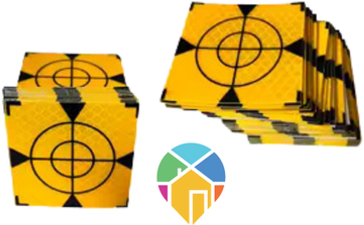 Meetstickers - 50x50 - reflecterend - Oranje