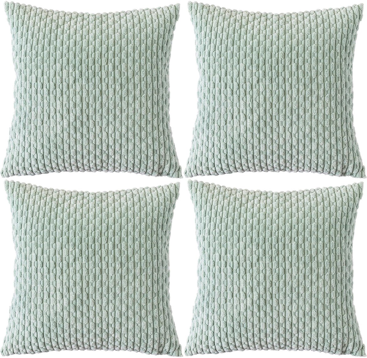 Unyqoos Set van 4 stijlvolle decoratieve kussenslopen in diverse kleuren en patronen Aqua