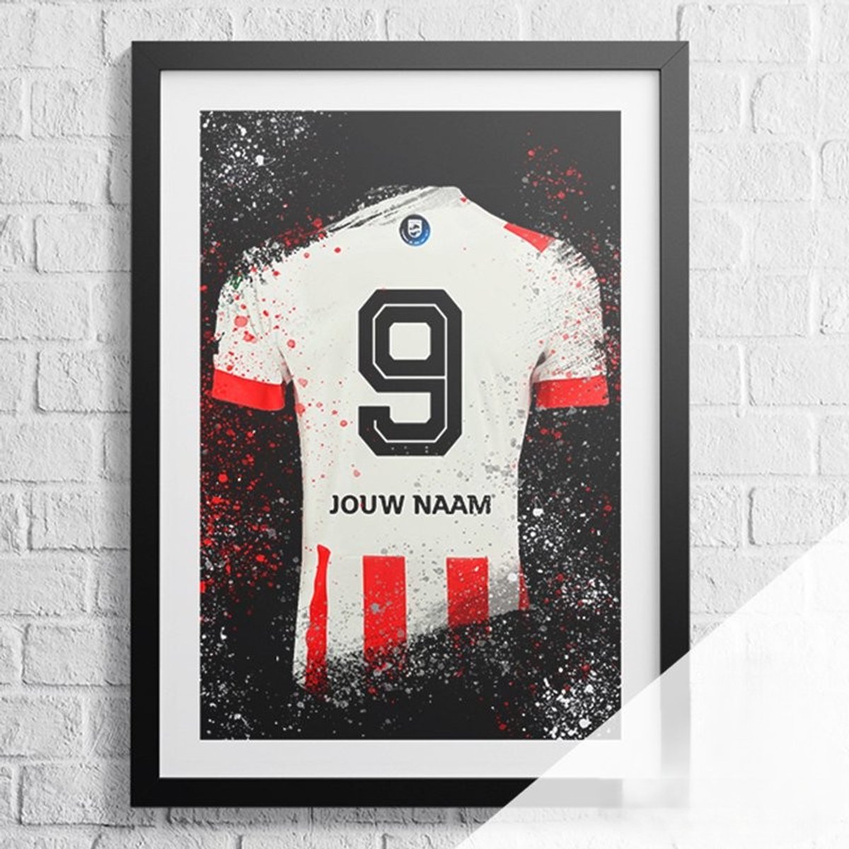 Eindhoven Voetbal Poster - Gepersonaliseerd met jouw naam - Voetbal Shirt Poster - A2+ Formaat 43,2 x 61 cm - Een uniek voetbal cadeau