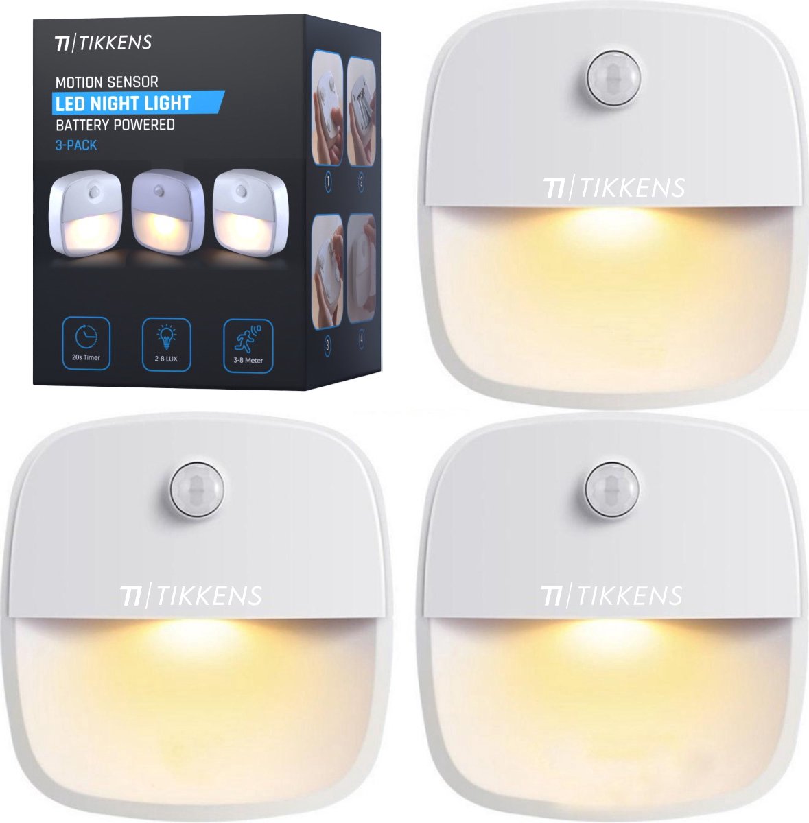LED Druklampjes set a 2 stuks - Nachtverlichting - -Brunsting Gro