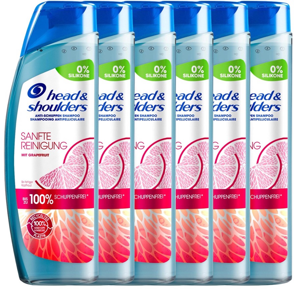 Head & Shoulders Sanfte Reinigung met Grapefruit – Anti-roos Shampoo – 6 x 250 ml