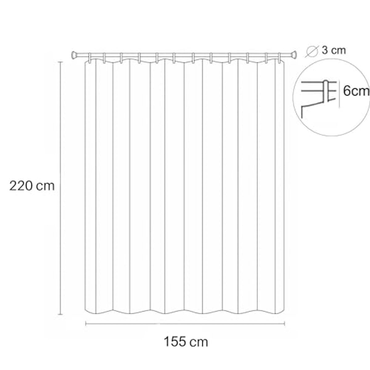 Balkon gordijn 220 x 155 cm - Waterdichte privacy gordijnen voor buitengebruik