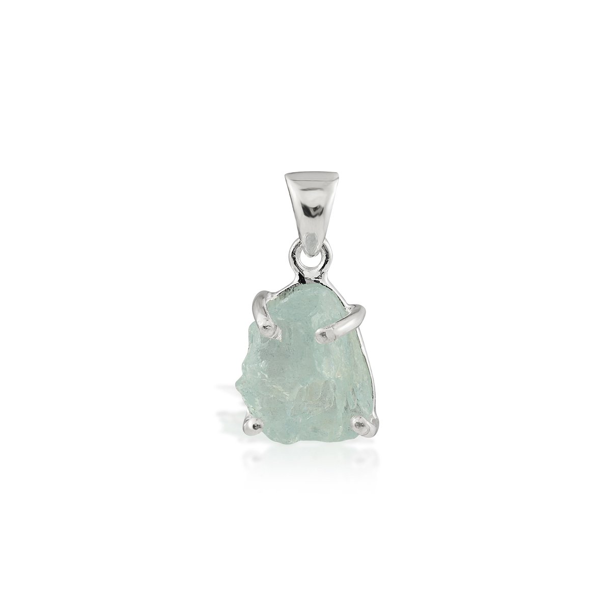 SilverGems Zilveren hanger met ruwe Aquamarijn edelsteen