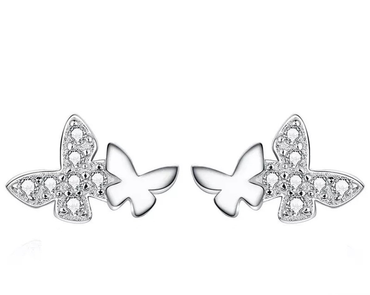 Romystones - Vlinder Oorbellen – 925 Sterling Zilver – Vrijheid & Verandering