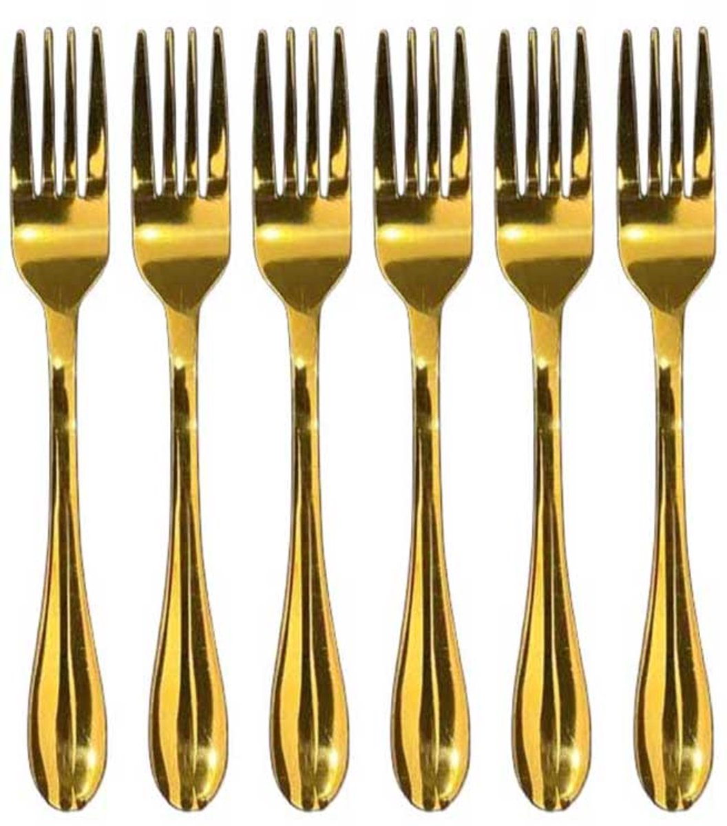 Kadirelli Tafelvork - Set van 12 - RVS Vorken - Vork - Goud