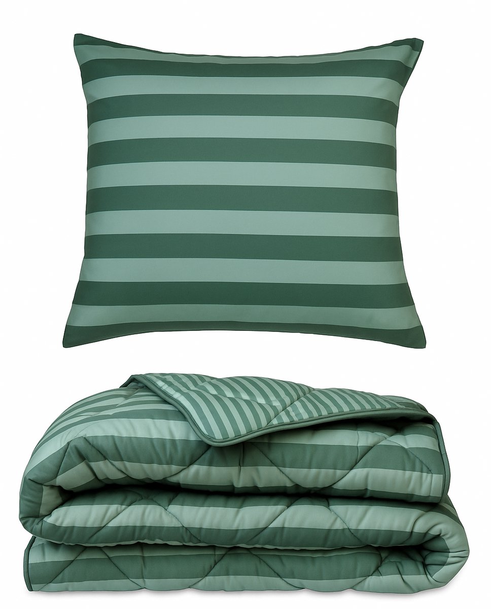 Ambiante Ohana - dekbed zonder overtrek (incl. 2 kussenslopen) - 240x200 cm - Groen - all year - wasbaar