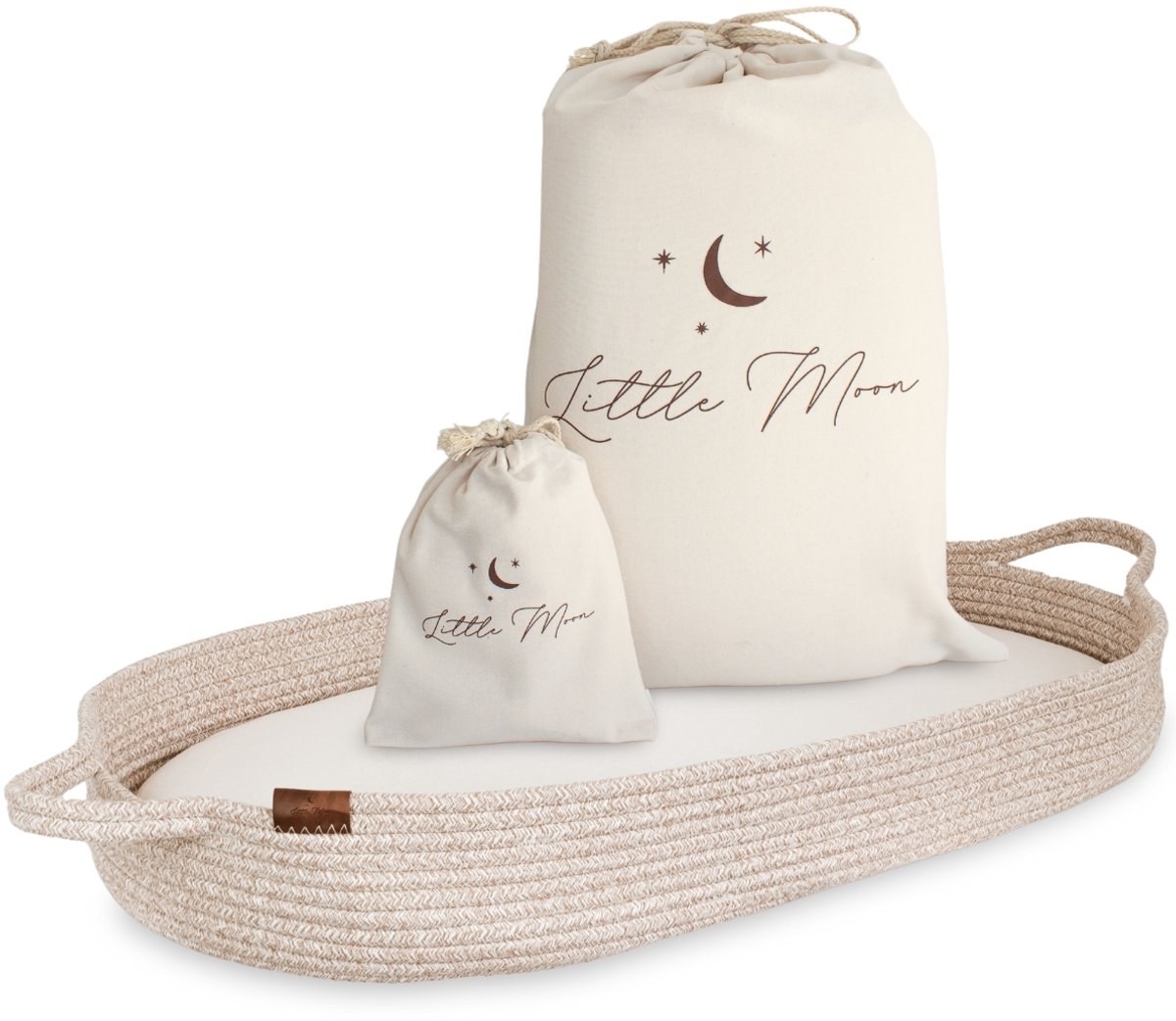 Little Moon Verschoonmand XL – Aankleedkussen – Verschoonkussen – Incl. Matras en Matrashoes – Marled Beige