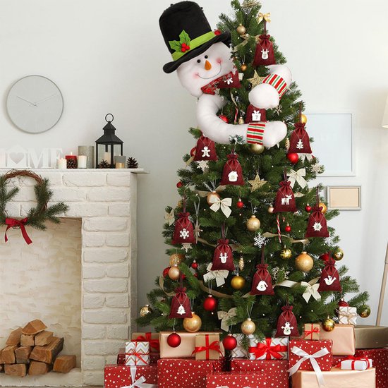 Dioche Poupée de Noël Décoration de Noël de jouet de poupée de bonhomme