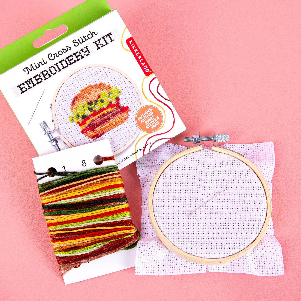 Mini borduurset - Hamburger van Kikkerland
