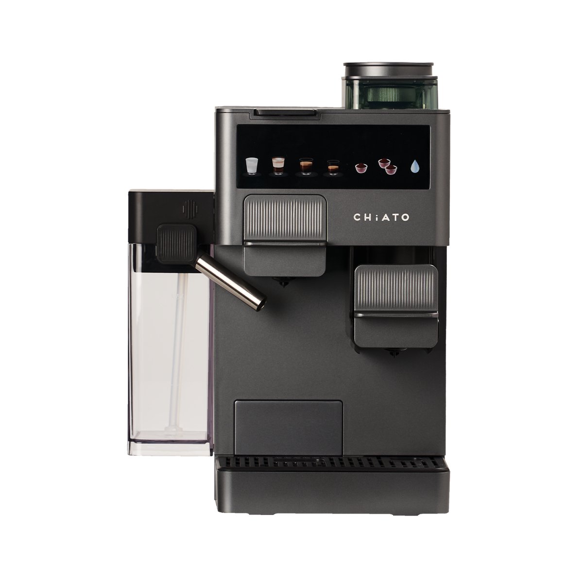 CHiATO coffeePLAY 5-in-1 Espresso Machine with Grinder & Milk System - Grey