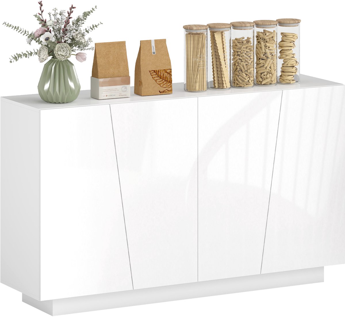 HOMCOM Dressoir - Spaanplaat - 150x40x88cm - Wit