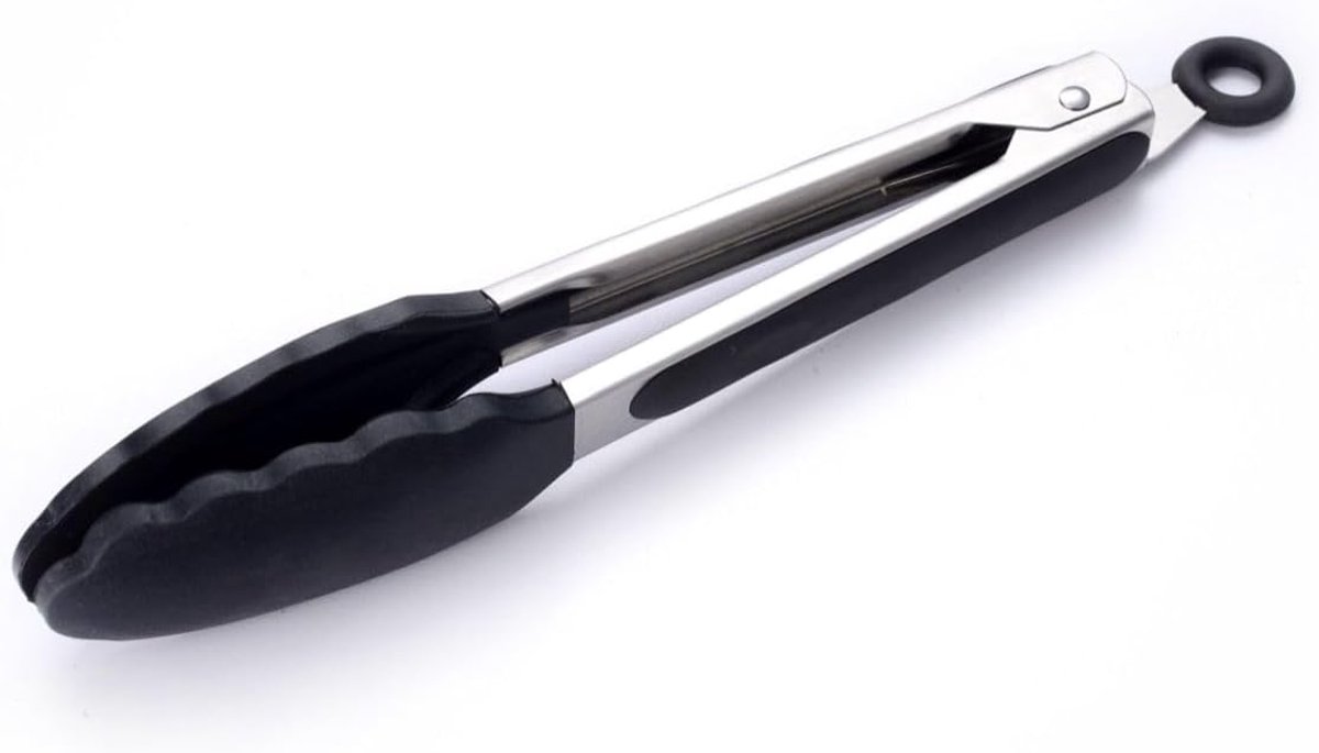 BBQ-tang 28 cm - Roestvrij staal - Tang en spatel - BBQ-accessoires - Zwart - Grijs - BBQ