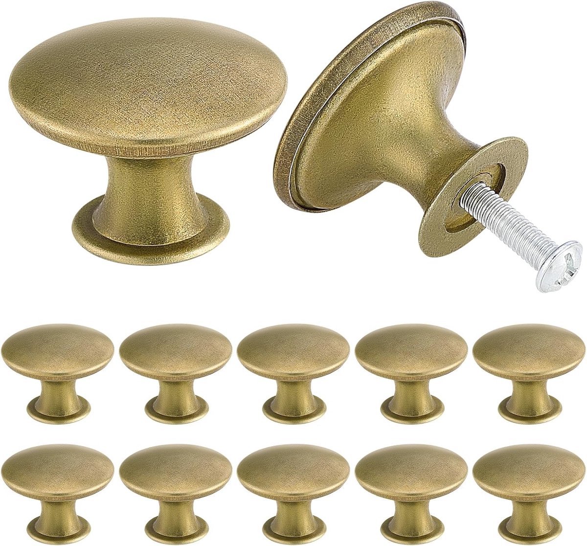 Stunq® 24-delige Set Vintage Stijl Deurknoppen voor Meubels en Kasten in Antieke Afwerking