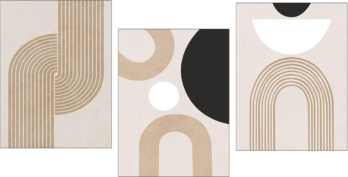 Stunq® Abstract modern wandbeeld woonkamer set van 3 muurposters Boho zonder lijst canvas foto's wanddecoratie poster voor slaapkamer woonkamer kantoor 30 x 40 cm