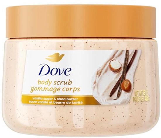 Dove Body Scrub - Vanilla Sugar & Shea Butter - Moisturize, Exfoliate and Nourish - 444ml