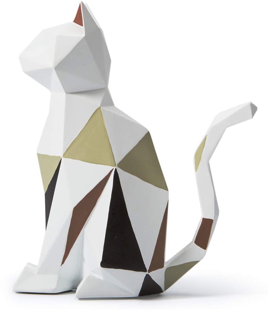 Stunq® Moderne Kat Sculptuur - Polyhars Decoratie, 19cm