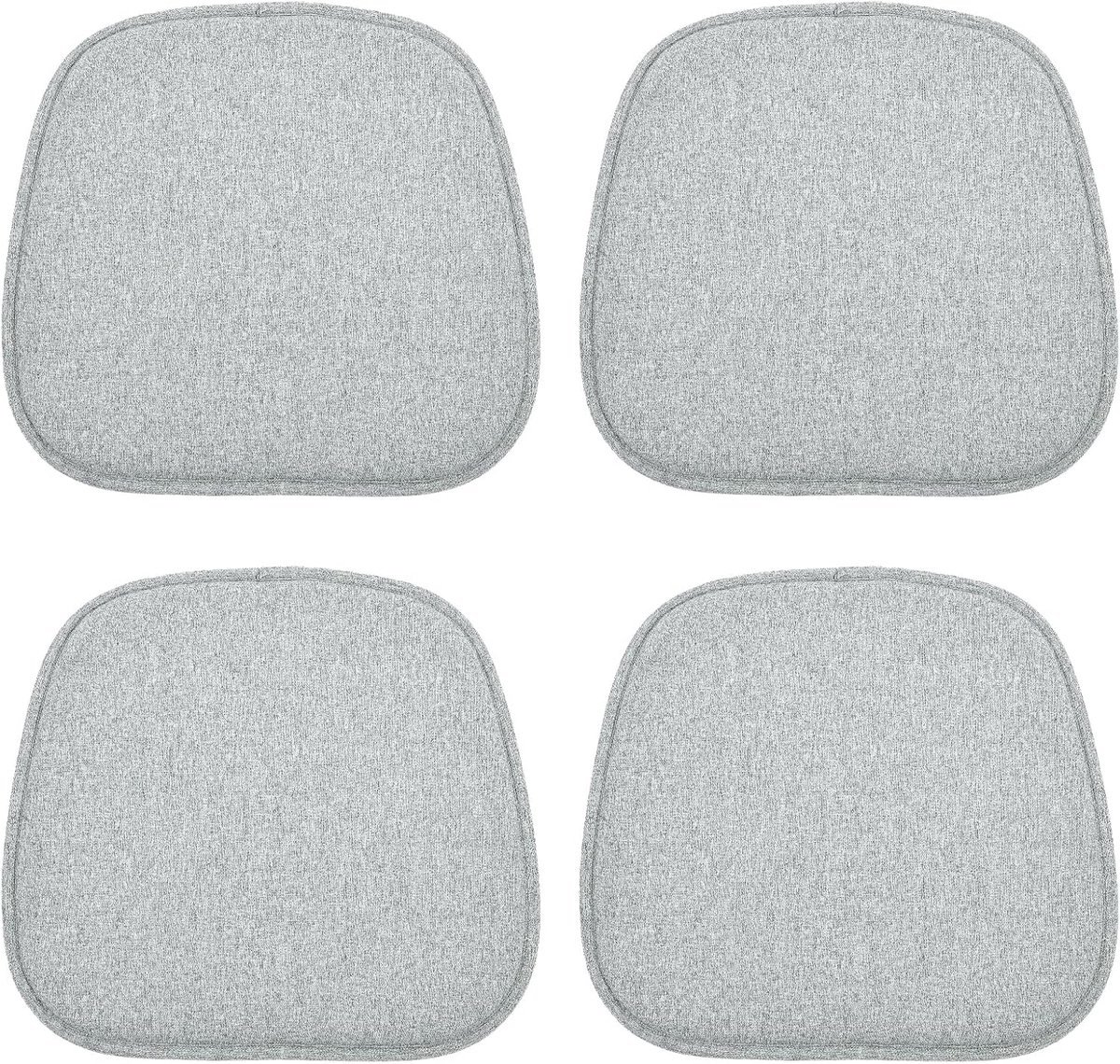 Stunq® Set van 4 Comfortabele Antislip Zitkussens voor Eetkamerstoelen - Wasbaar, Grijs