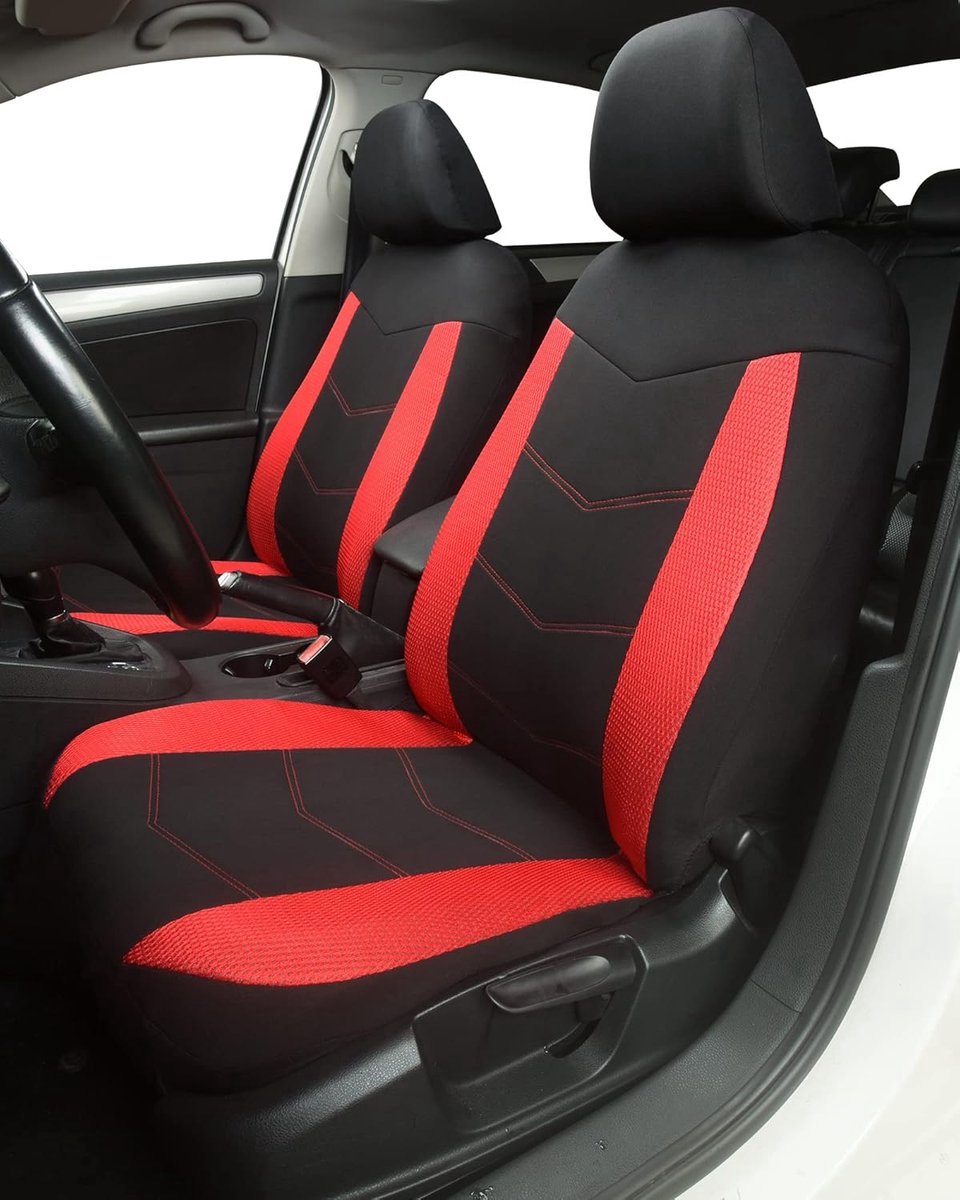 Stunq® Durable and Breathable Car Seat Covers - Set of Two - Red