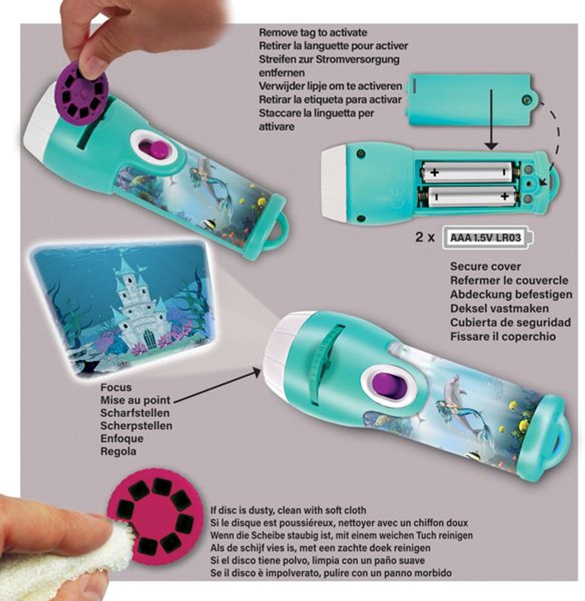Brainstorm - Mermaid Torch and Projector - zaklamp zeemeermin – foto 5