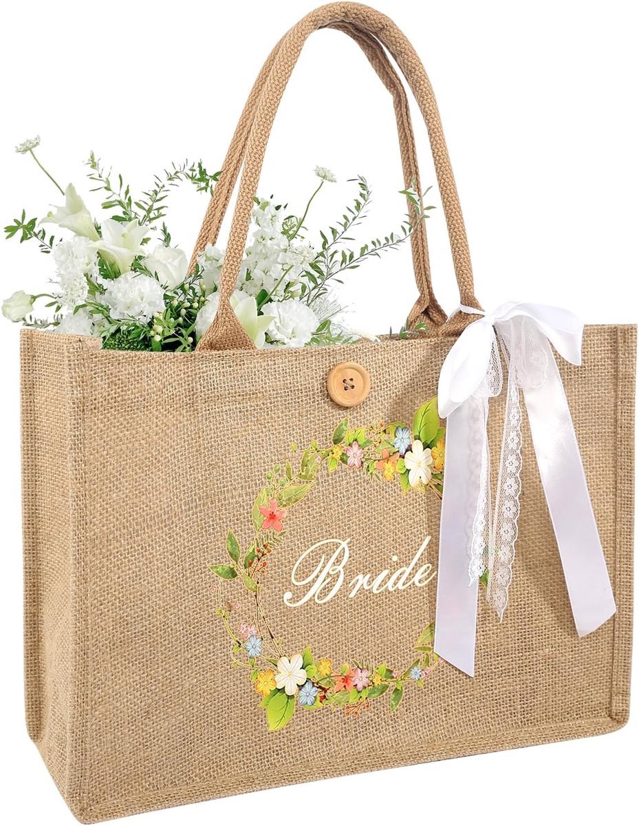 Stunq® Stijlvolle Jute Tas voor Bruiloften en Speciale Gelegenheden