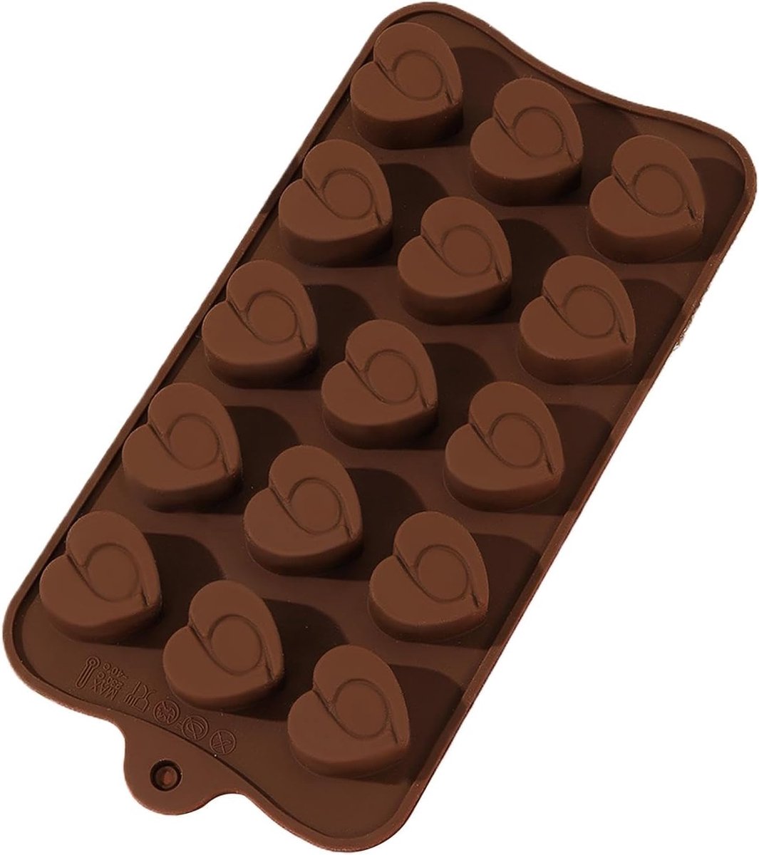 2-delige siliconen chocoladevorm, diepe siliconen hartvorm, antiaanbaklaag