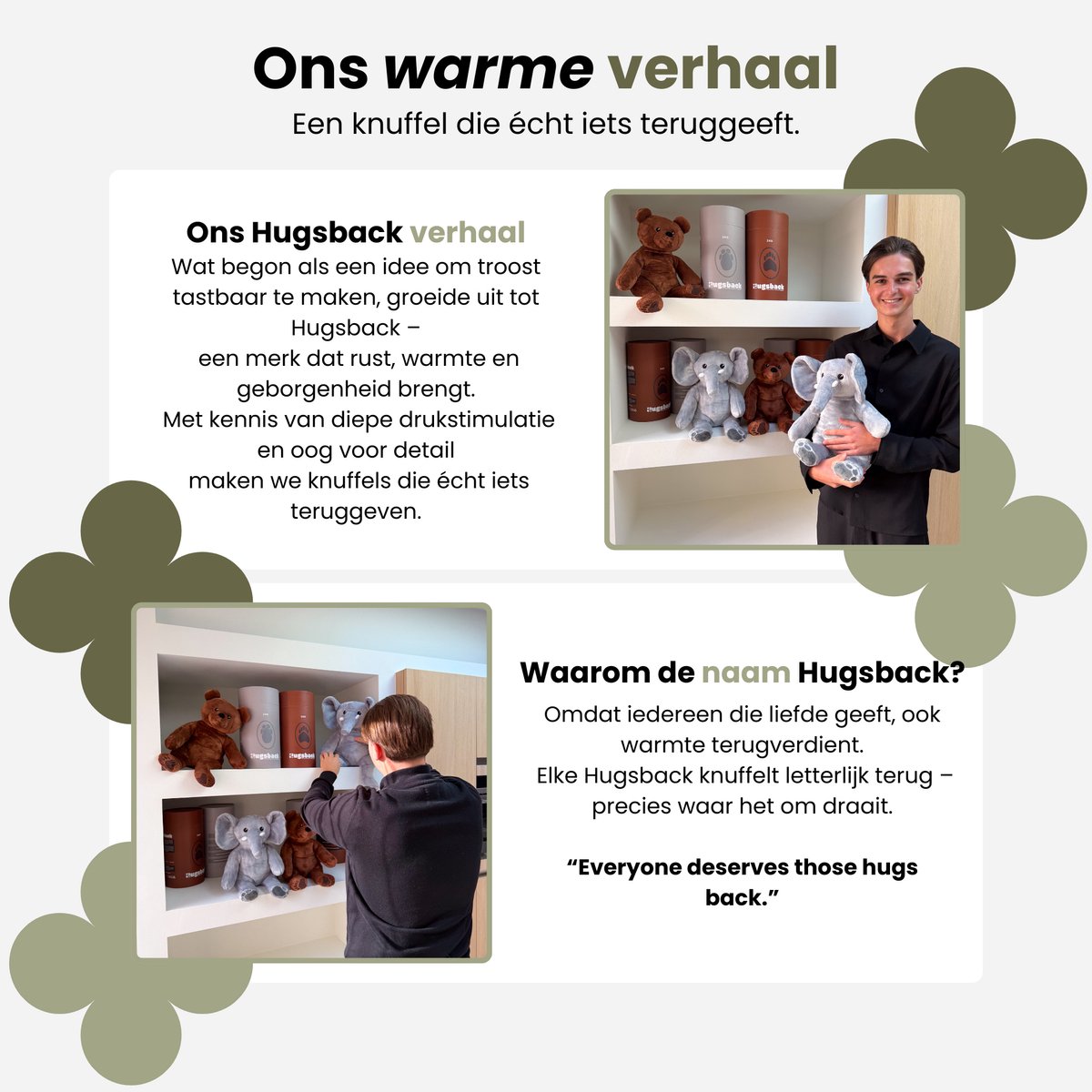 Hugsback 2 kg Verzwaringsknuffel Beer – Verzwaarde Knuffel 45cm – Weighted Stuffed Animal – Zware Knuffel tegen Stress & Angst – Sensorisch Speelgoed – Knuffelbeer voor Kinderen & Volwassenen — afbeelding 16