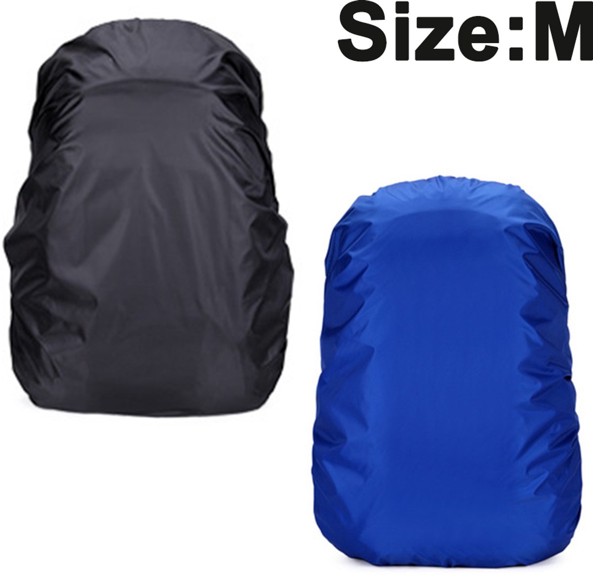 longziming -2-Pack Waterdichte Rugzakhoezen 45L – Zwart + Kobaltblauw – Sterke Regenbescherming met Kruisriem, Antislip & Slijtvast – Lichtgewicht Beschermhoezen voor Outdoor, Wandelen, Fietsen en Vakantie