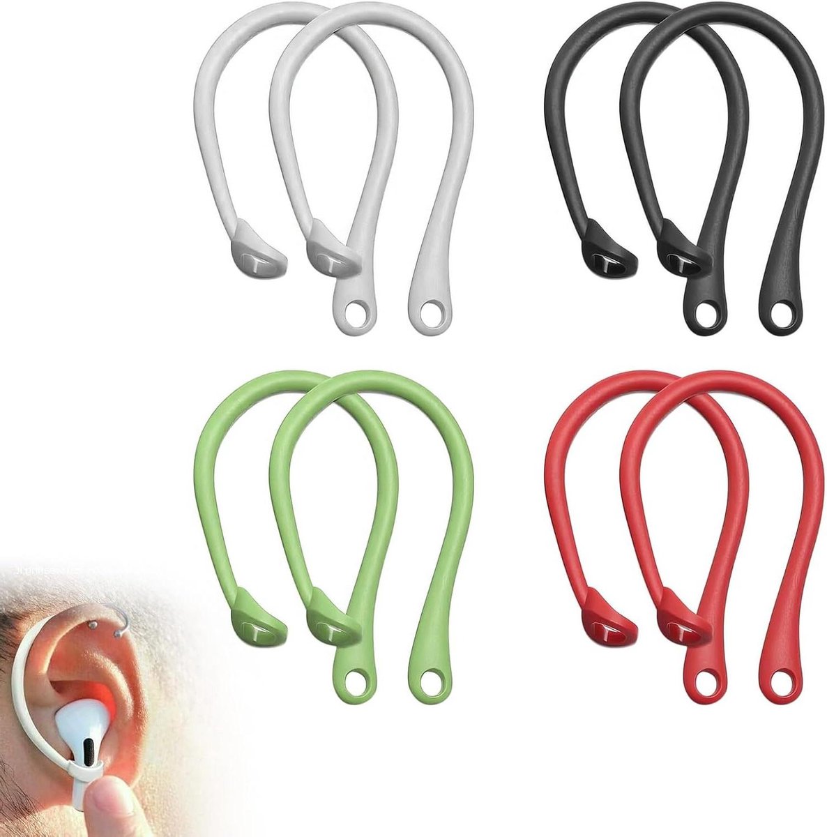 Siliconen oorhangers voor sport en hardlopen - Set van 4 paar oorstukjes