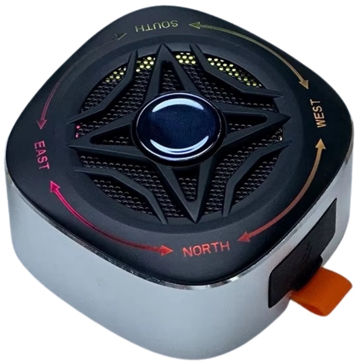 Fivesquare SpinWave Waterproof Speaker – Mini Bluetooth Speaker met Gyro-Spinner Design, RGB Licht, IPX7 & Bass/TWS Zilver