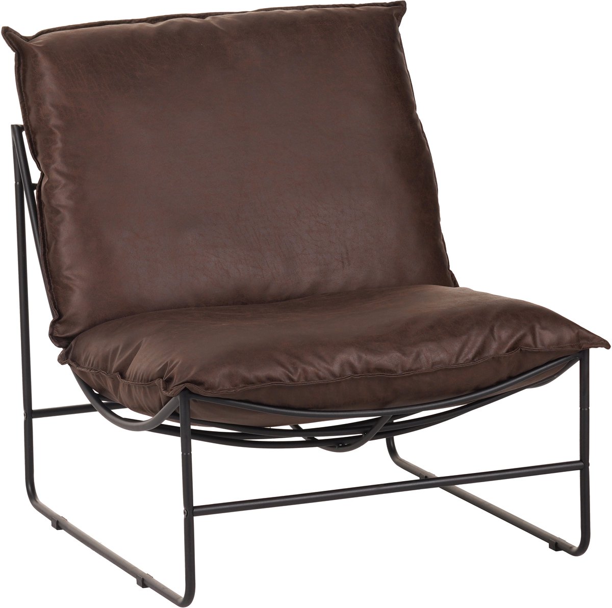 Colenis® - Sofa Relax Fauteuil – Donkerbruin – Soft-Touch Bekleding – Metaal Frame