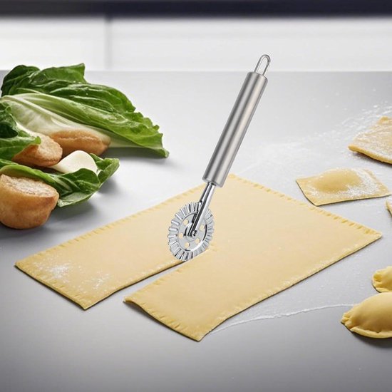 Roestvrij Staal Deegsnijder Raviolimakergereedschap voor Thuiskeuken - Pasta Knijpwiel Snijder van Merkloos — afbeelding 5