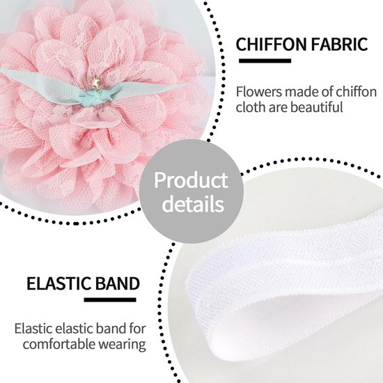 Baby meisje haarband - doop - baby meisje - bloem boog - elegant - witte kleur - kerst en verjaardag cadeau idee