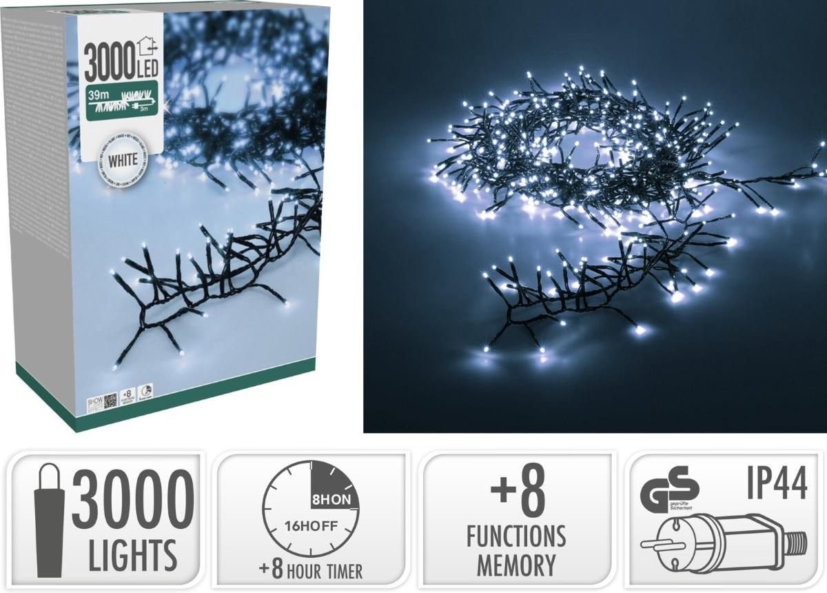 Treecluster Kerstboomverlichting - 3000led - Wit