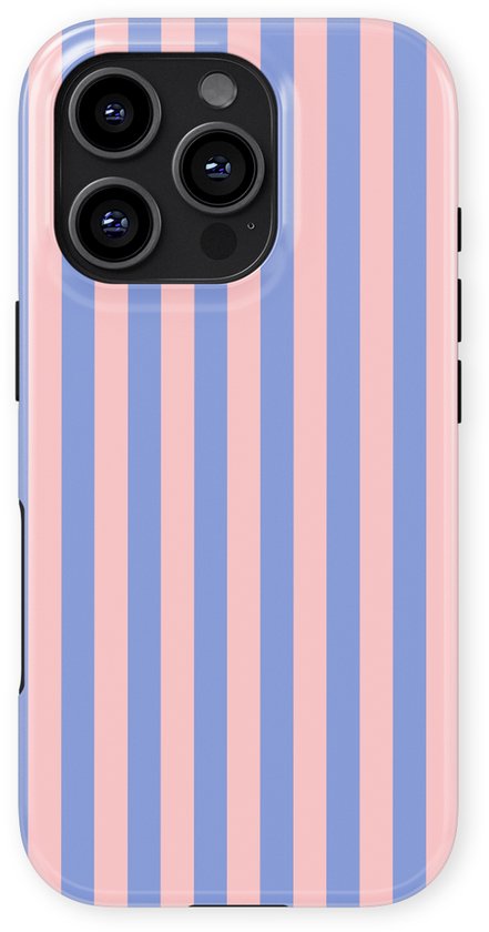 Coque DripCase Rayée adaptée pour iPhone 16 Pro Max | Couverture arrière avec Mag | Motif Rayures | Étui Trendy adapté pour iPhone 16 Pro Max avec Rayures Milkshake