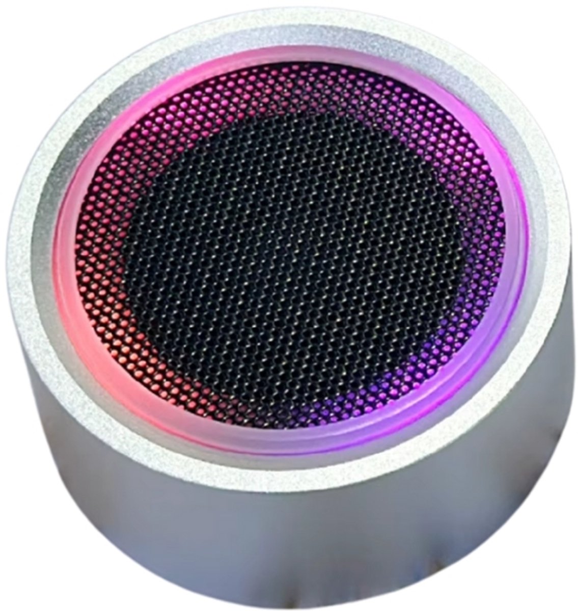 MagShake RGB Bluetooth Speaker – Mini Speaker met Magneetvoet – Shake Control – IPX7 Waterproof – TWS Stereo – 5–7 Uur Speeltijd -Zilver