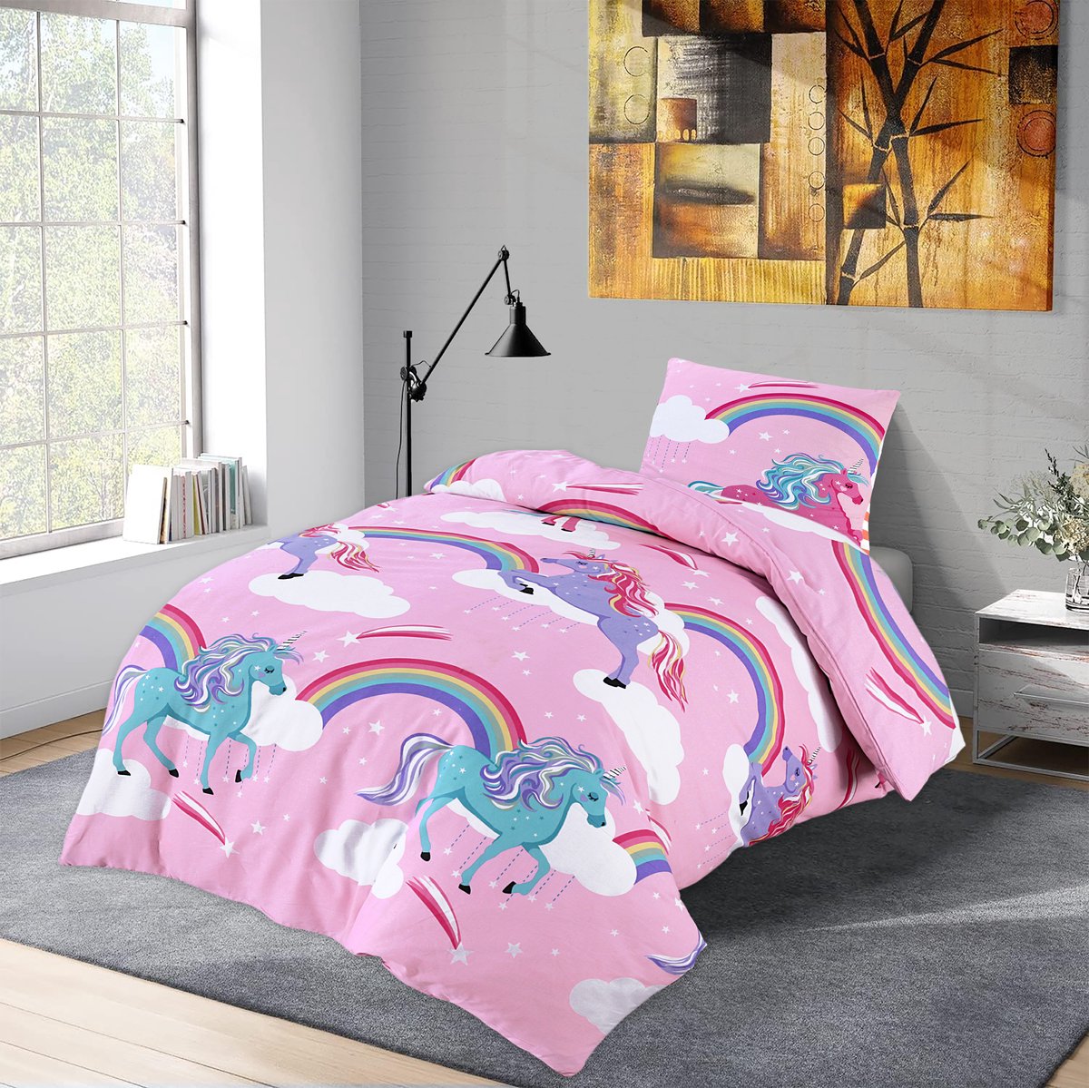 Bed Glow & Apparel – Beddengoedset | Dekbedovertrek 140x200 + Hoeslaken 90x200+25 + Kussensloop 60x70 | 100% Katoen