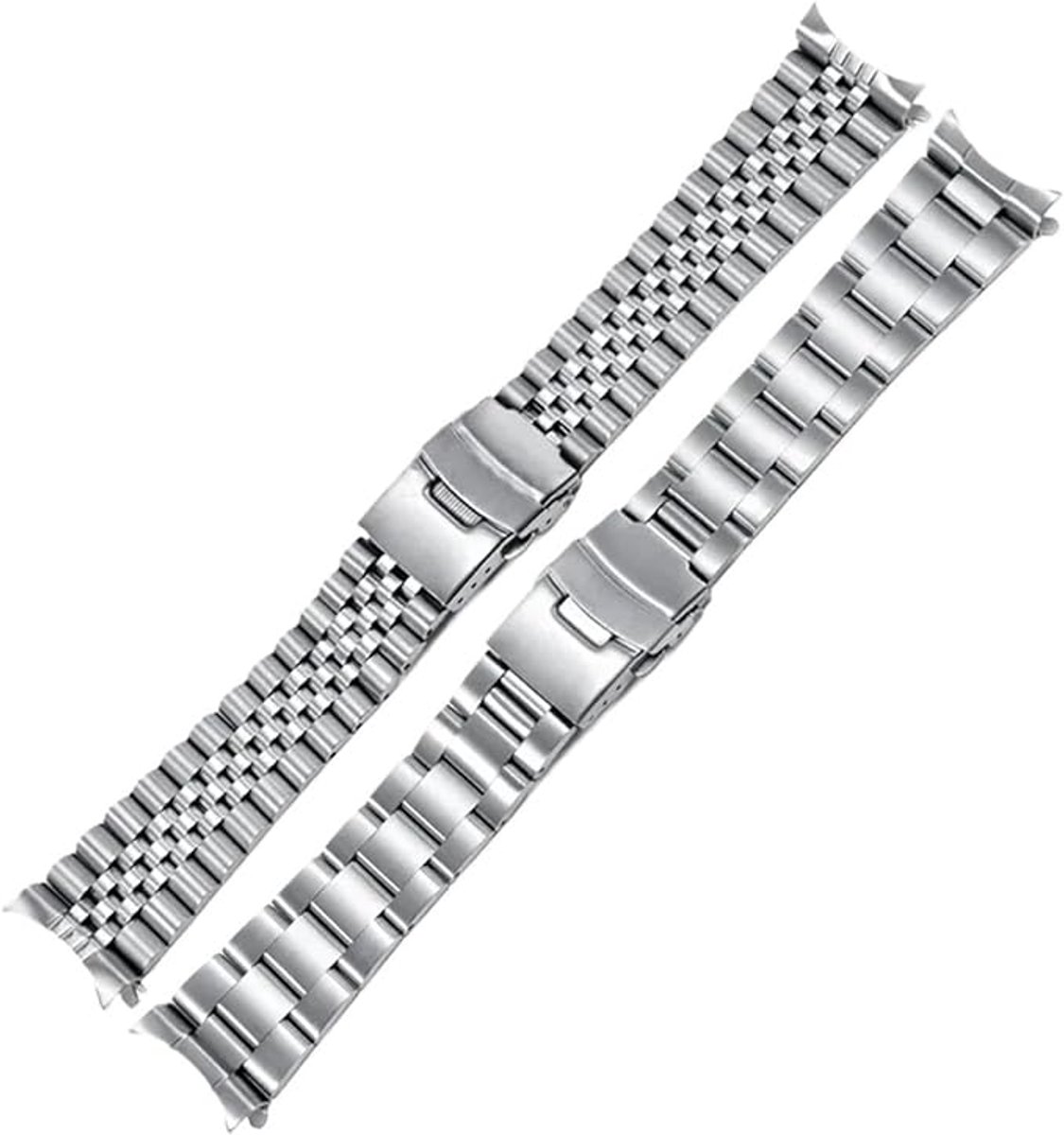 18 mm 316L Roestvrij Staal Horlogeband Verguld Gebogen Model Compatibel Met Seiko Vijf-Schakel Zilveren Kleur Polished Finish Voor Dames En Heren